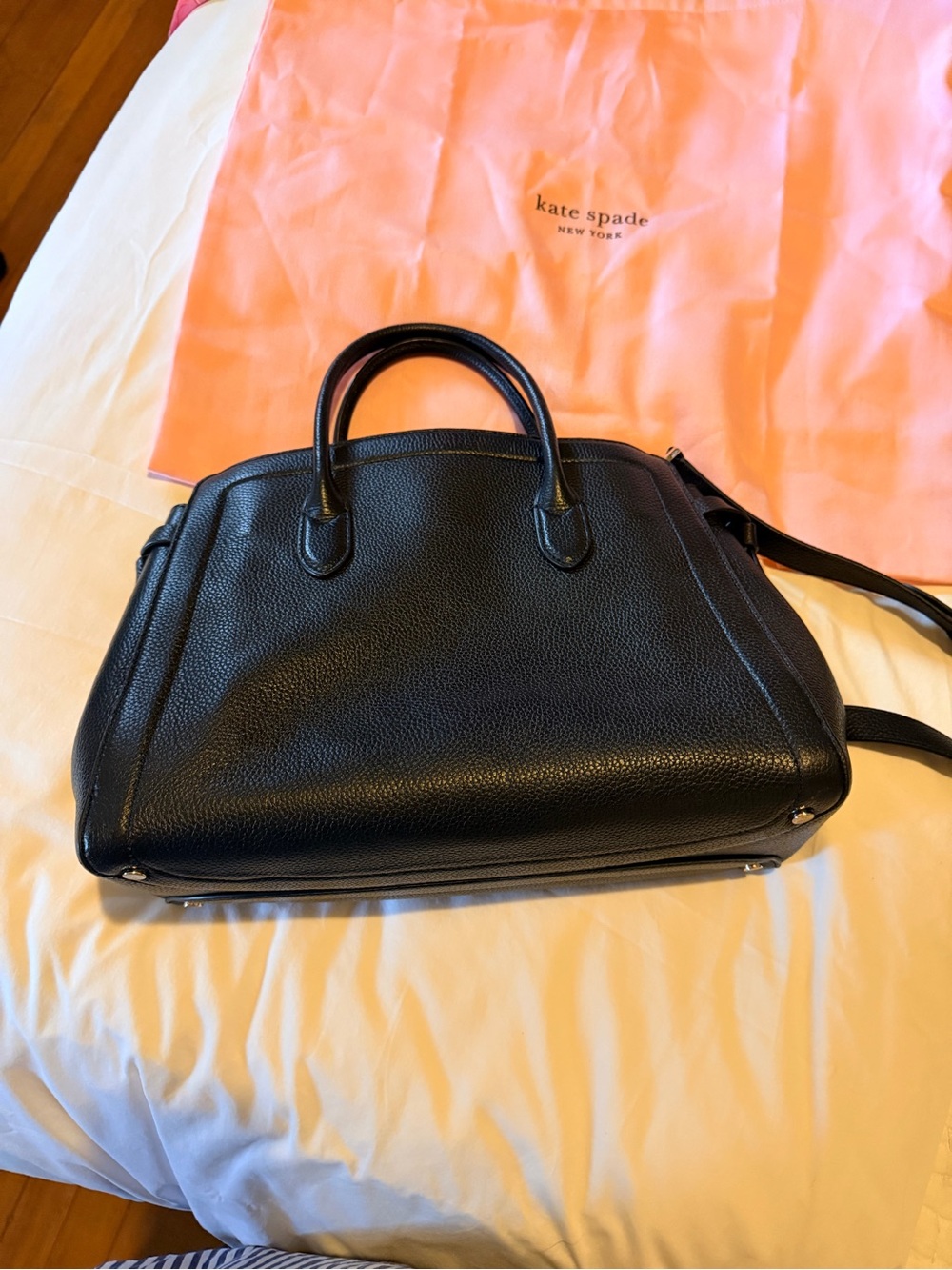 kate spade Black Pebbled Leather Satchel NWOT - Picture 8 of 12